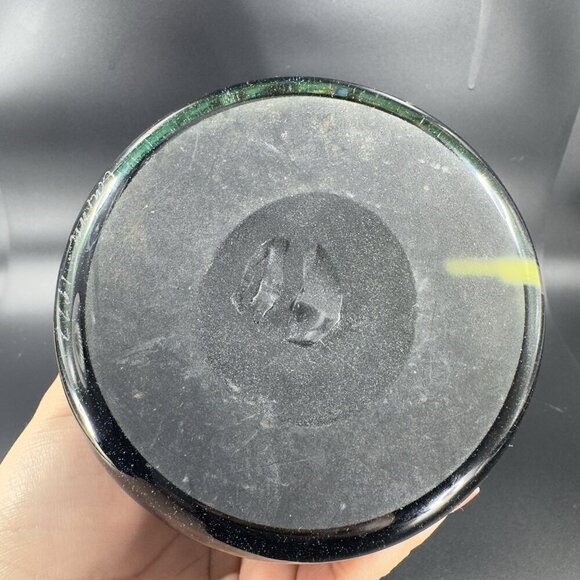 Vintage 1977 Hand Blown Art Glass Cylinder Vase Vessel Spoon Rest Artist Signed - Picture 9 of 15